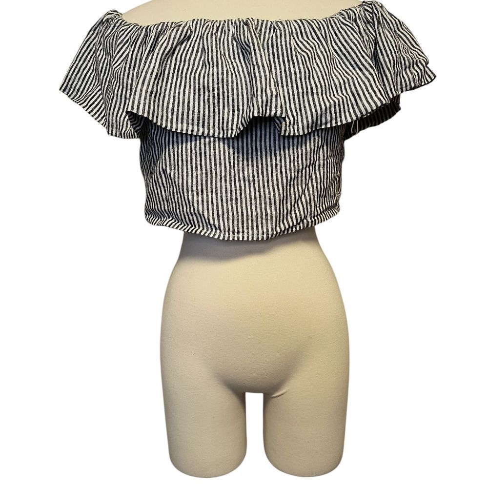 A New Day Plus Size Striped Off-Shoulder Ruffle Top - Picture 2 of 3